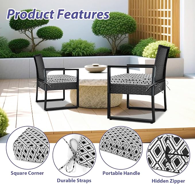 IPYNBAP Outdoor Chair Cushions Set of 4 -Waterproof Outdoor Seat Cushions - Image 5