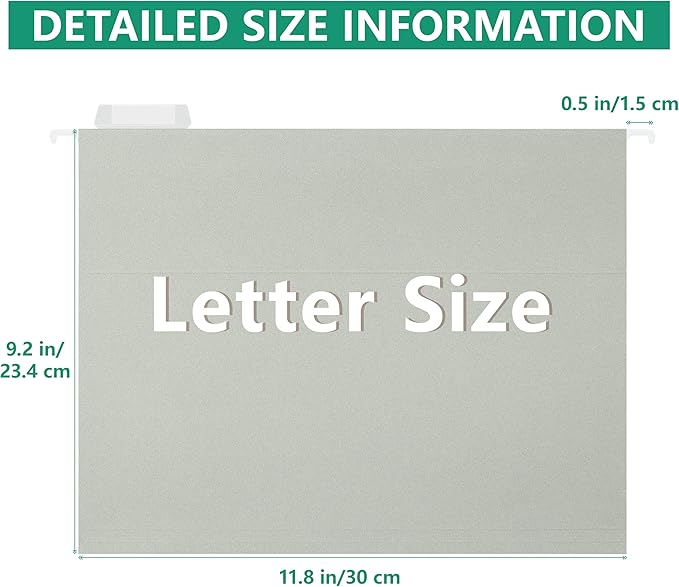 pmybupo 6 Pack Gray Hanging File Folders, Reinforced Hang Folders Letter Size - Image 2