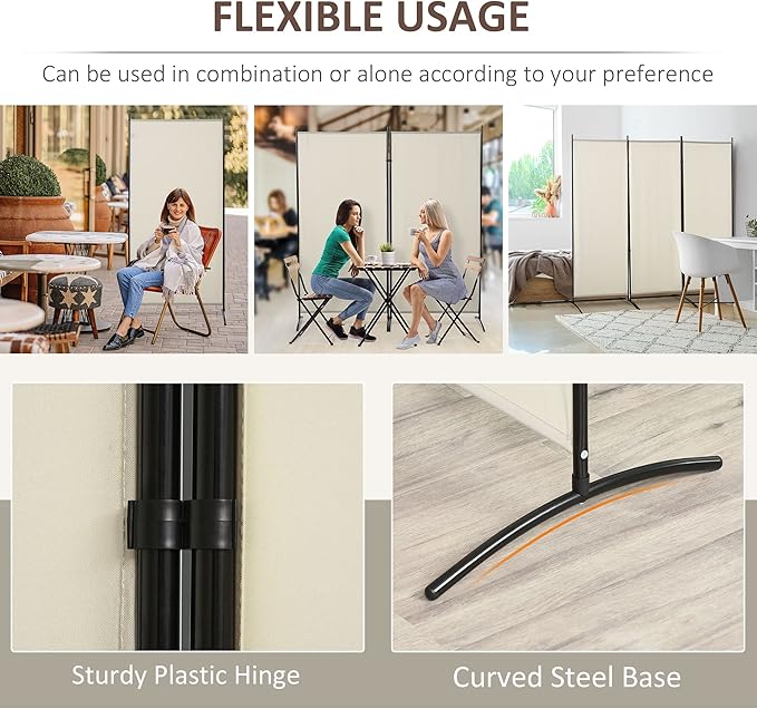 NicBex Room Divider 3 Panel Room Dividers with Fabric Panels Partition Room Dividers and Folding Privacy Screens 6FT Wall Divider for Home, Office, Room Separation,99.5"W x 19.75"D x 71.75"H, White-DeskLoop Office