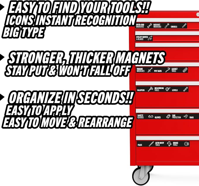 Toolbox Organization Magnetic Labels-80 Large Tool Chest Organizer - Image 7