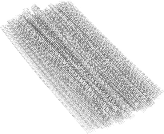 1/2 Inch Wire Cinch Book Binding Silver 3:1 Pitch, 100 Pack Double Loop Metal Spiral for Bindings Fit for School Office Notebook Maker, YolieraArt Office Products Binding Combs 100 Sheet Capacity-DeskLoop Office