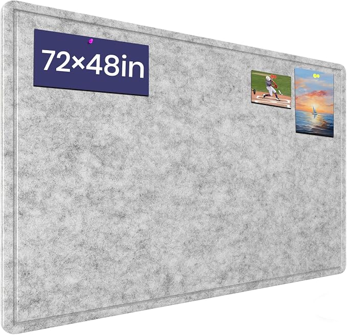 Large Bulletin Board, 72 X 48 inches Cork Board by Hrrtyueg