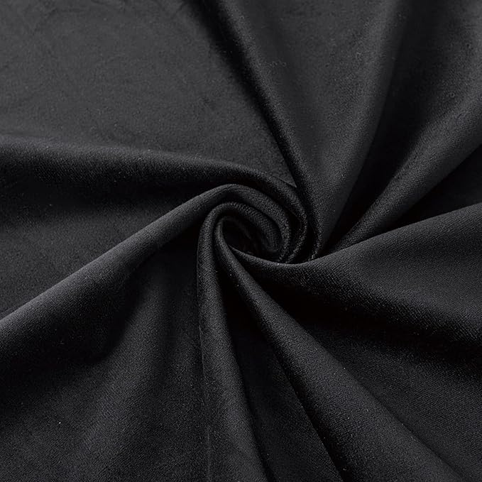 Furnimart Black Velvet Adjustable Height Vanity Chair, Swivel Makeup Chair for Living Room, Bedroom, Dressing Room-DeskLoop Office