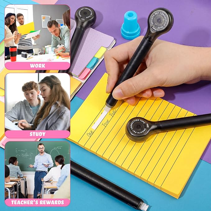 Gersoniel 25 Pack Correction Tape Pen Correctional Ink Tape Push Pull Protective - Image 6