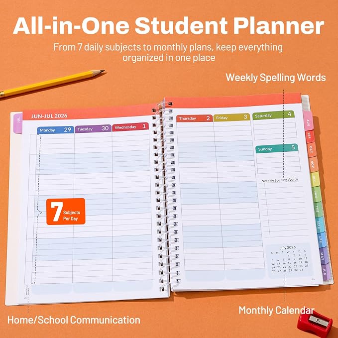 SUNEE Elementary Student Planner 2026-2027, Dated Academic Year Jul. 2026 - Image 3