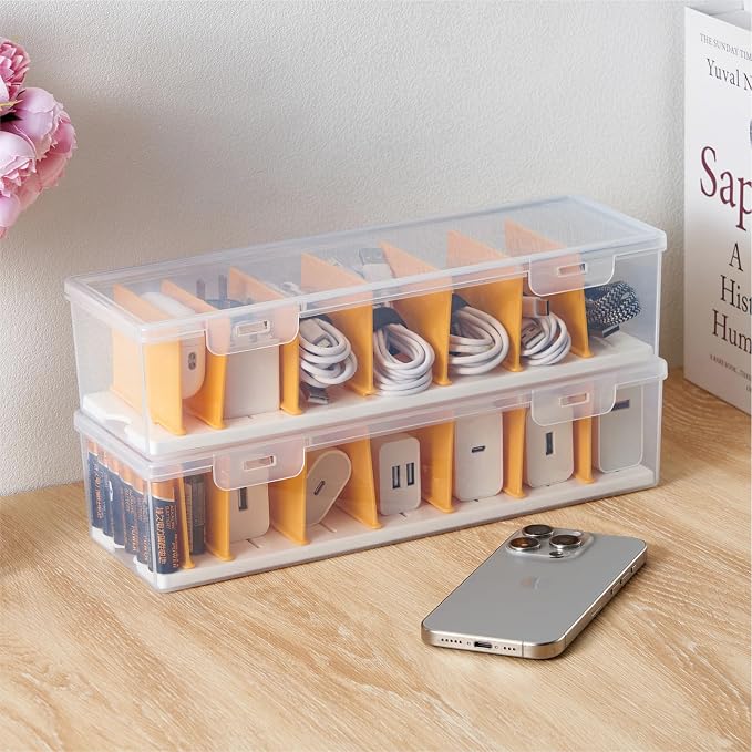 Fzooua 2 Pack Cable Organizer Storage Box - Image 7