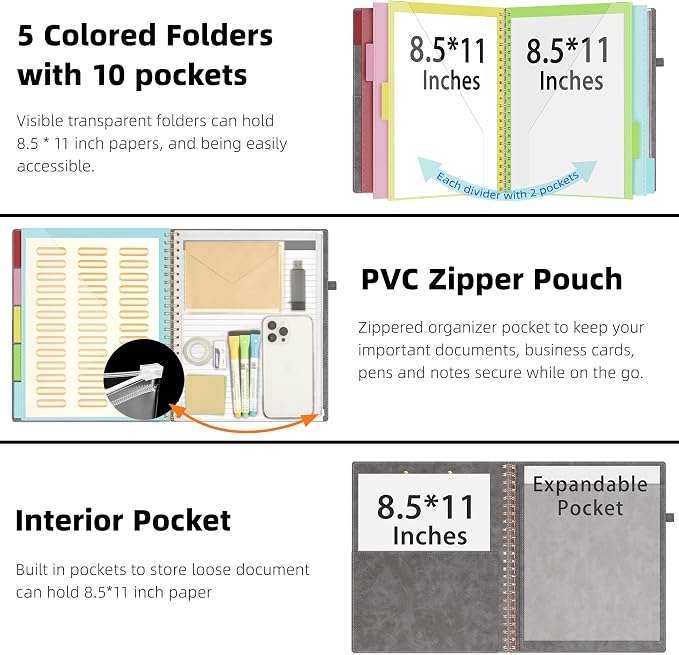 Ospelelf Grey Foldable Clipboard Folio - Image 2