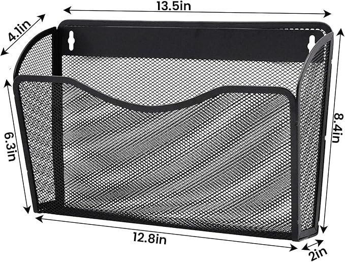 Gawerk 3 Pack Wall File Organizer, Mesh Hanging Metal Vertical Wall Mounted - Image 2