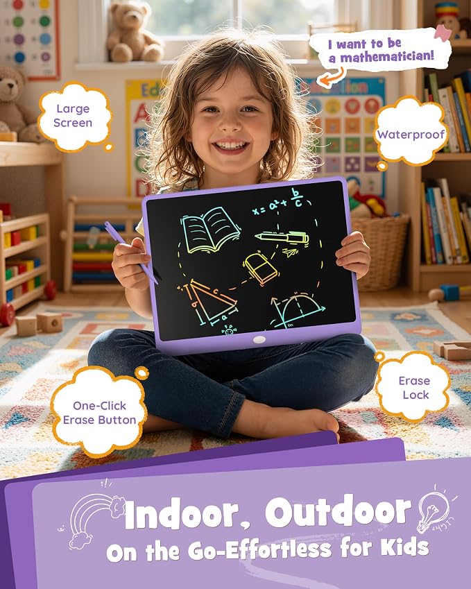 LCD Writing Tablet 16 Inch, Colorful Electronic Doodle Board Drawing Tablet - Image 4