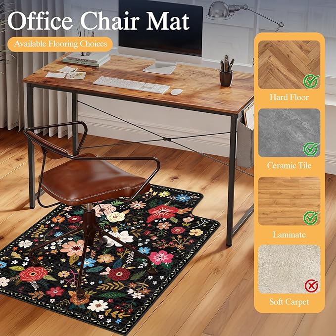 Office Chair Mat for Hardwood Floor & Tile Floor, Under Desk Rug for Rolling - Image 3