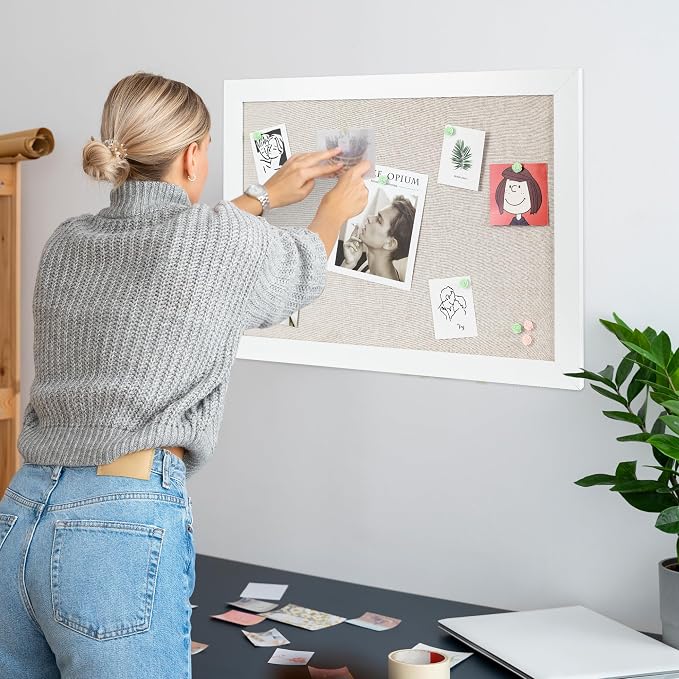 White Cork Board Bulletin Board - Image 2