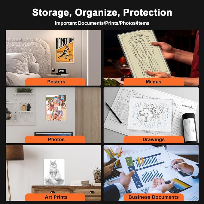 Ndsox 10 Pack 8.5" x 11" Rigid Print Protectors Clear Hard Plastic Sheet - Image 5