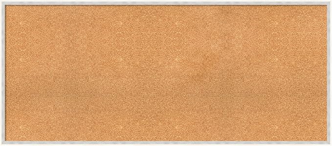 Amanti Art Natural Cork Board for Wall, 25x57 Vision Board with White Frame, Oversize Corkboard Office Decor for Home Organization, Modern Corkboard Pinboard to Display Items for Home Organization in-DeskLoop Office