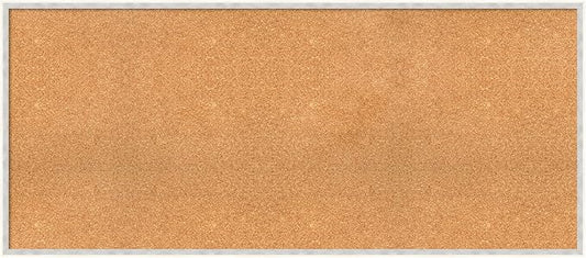 Amanti Art Natural Cork Board for Wall, 25x57 Vision Board with White Frame, Oversize Corkboard Office Decor for Home Organization, Modern Corkboard Pinboard to Display Items for Home Organization in-DeskLoop Office