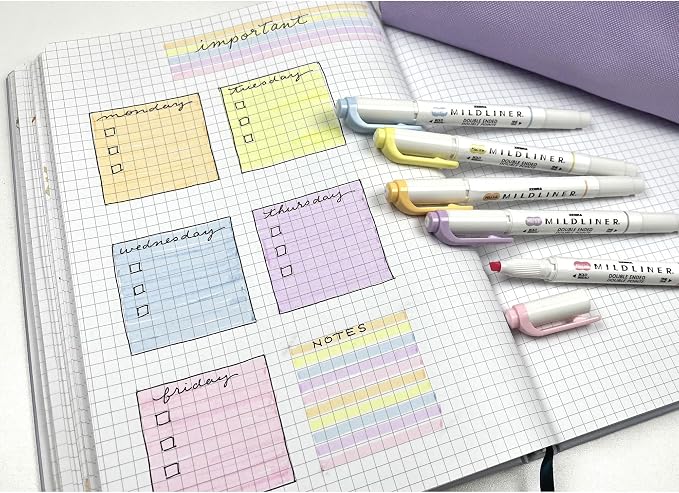 Zebra Pen Mildliner Dual-Tip Highlighter Set, Broad and Fine Point Tips - Image 9