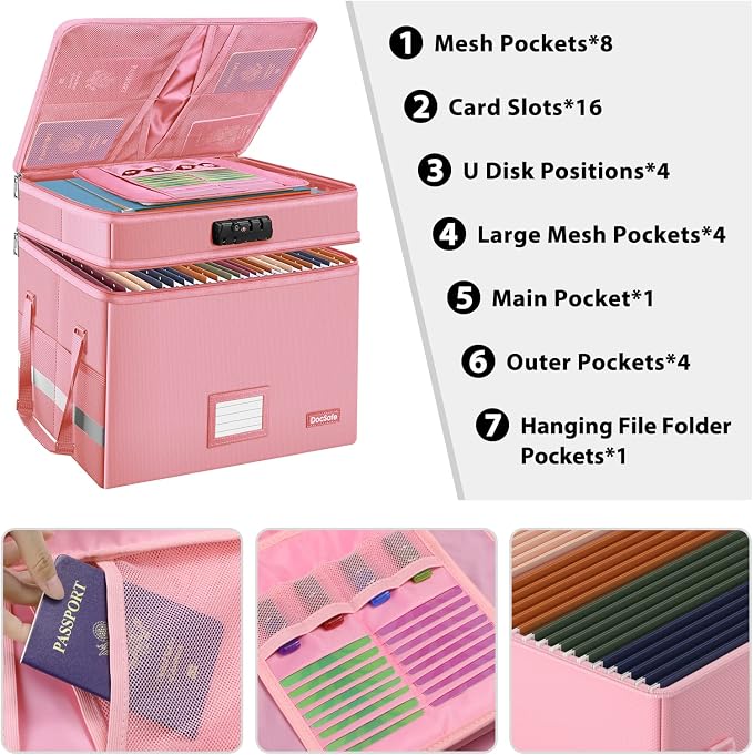 DocSafe File Box with Lock, Large Portable Home Office Filing Safe - Image 2