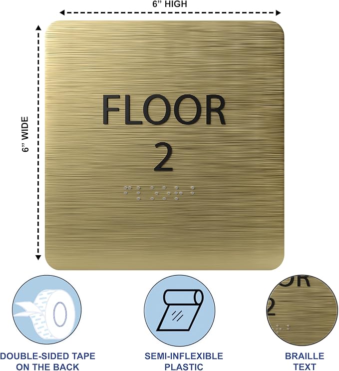 Clean Grey ADA Floor 2 Sign - Image 3