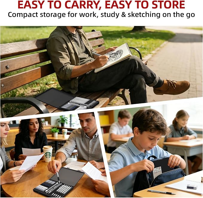 WUO 0.7mm Mechanical Pencil Set in Storage Case, 1 Eraser Pen, 12 Eraser Refills - Image 7