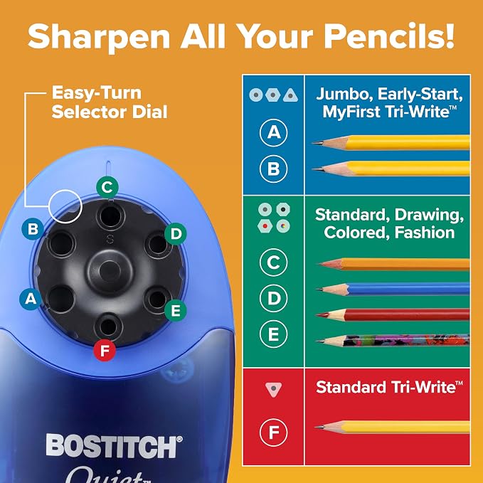 Bostitch Office QuietSharp 6 Electric Pencil Sharpener, Heavy Duty Classroom - Image 3