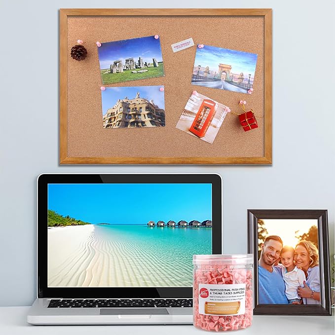 Push Pins 600 Count, Standard Pink Thumb Tacks - Image 7