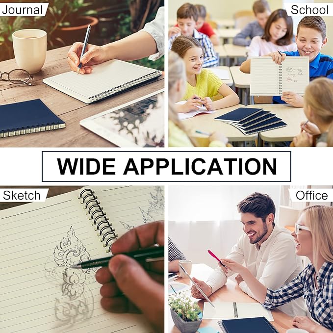 Yahenda 18 Pcs Spiral Notebook Bulk A5 Journal Lined 8.3'' x 5.5'' Writing Composition Paper Small Notepad Subject Notebook for Students Office Business Back to School Supplies (Deep Blue)-DeskLoop Office