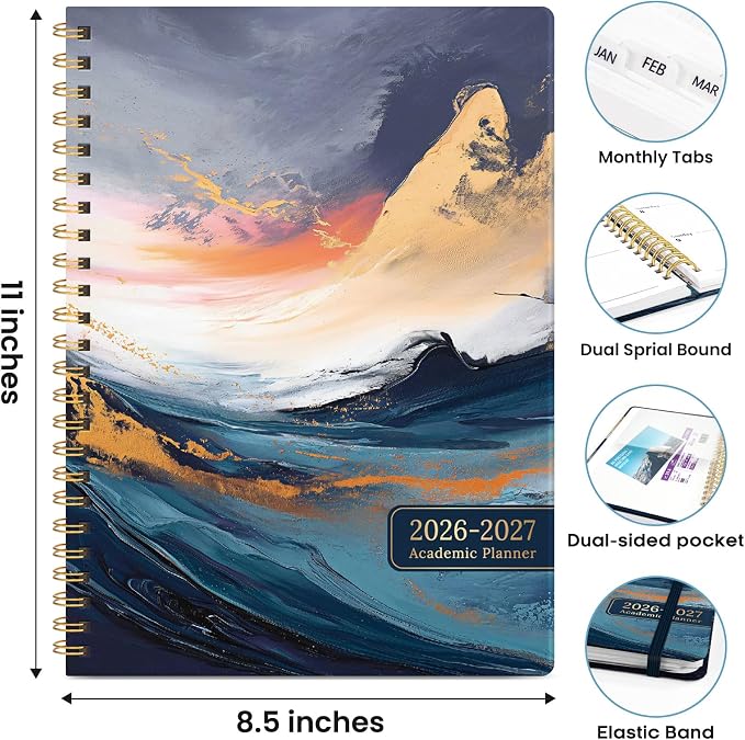 Academic Planner 2026-2027, Weekly and Monthly Calendar Book, July 2026 – June - Image 5
