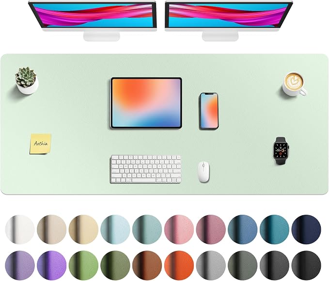 Aothia Faux Leather Desk Mat by AothiaSimpleNaturalUnique