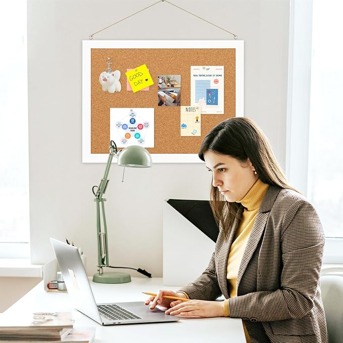2-Pack Double-Sided Small Wood Framed Cork Board, Picture Display Vision Board - Image 8