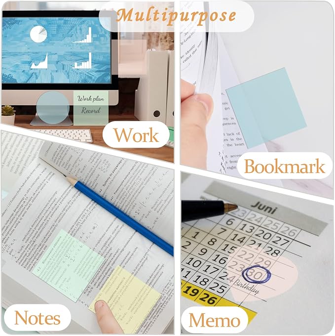 BAYTORY 1700 Sheets Transparent Sticky Notes, Self-Adhesive Translucent - Image 7
