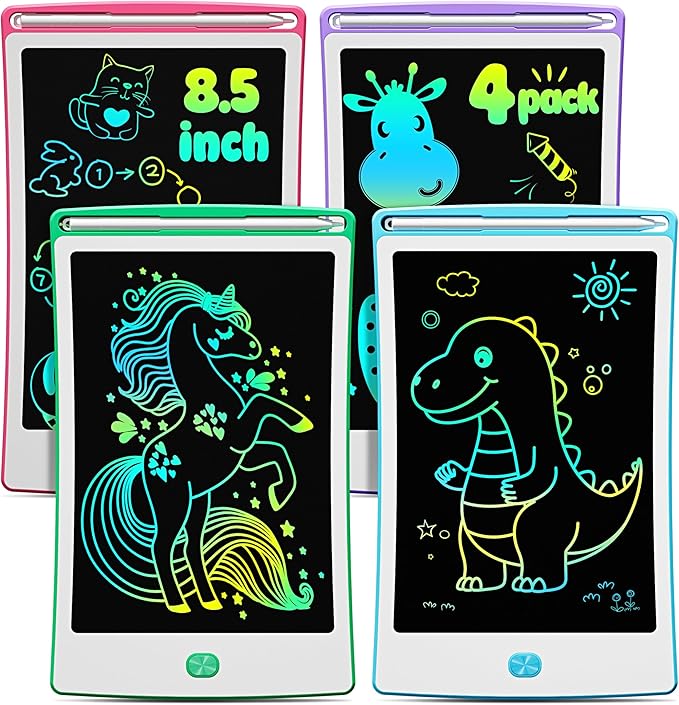 4 Pack LCD Writing Tablet, 8.5 Inch Colorful Toddlers Drawing Tablet by MagicJimmy