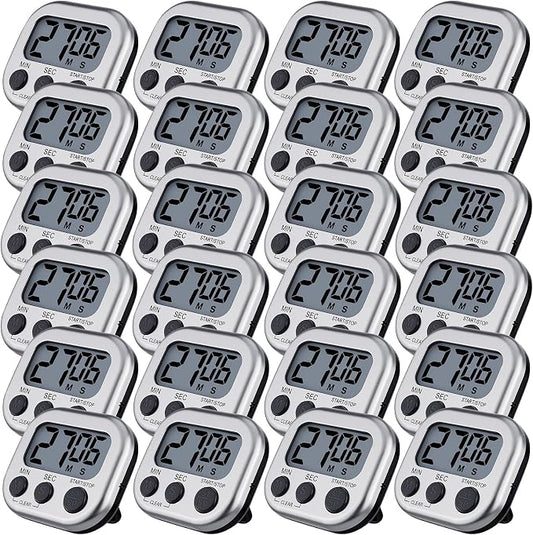 Leumoi 24 Pcs Digital Kitchen Timers Magnetic Back Timers Bulk Large Screen by Leumoi
