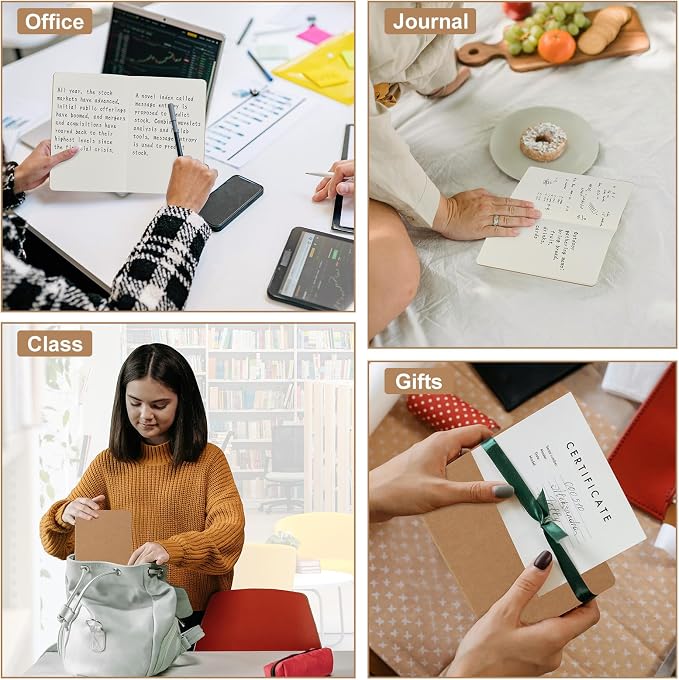 ZCZN 5 Pack A5 Kraft Notebooks Bulk, 8.15x5.5 Inches Blank Journaling Notebooks - Image 8