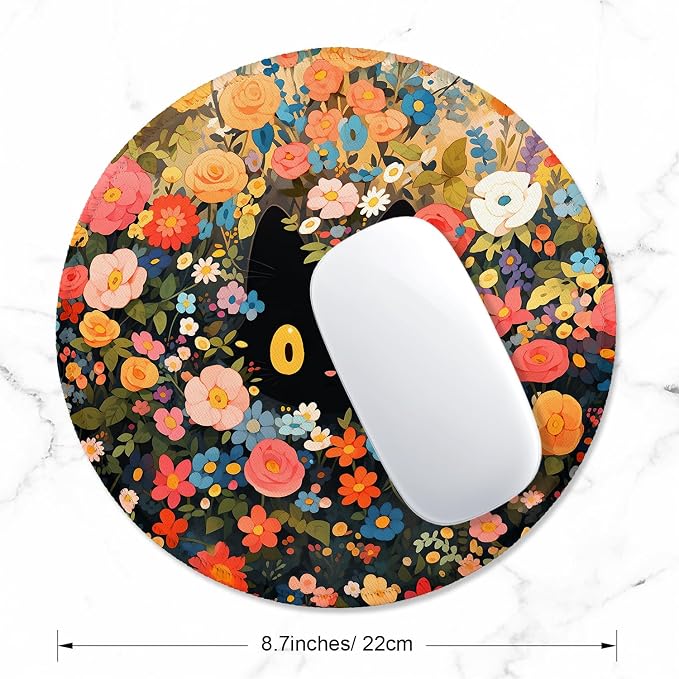 ITNRSIIET Round Mouse Pad with Stitched Edge Premium-Textured Waterproof - Image 2