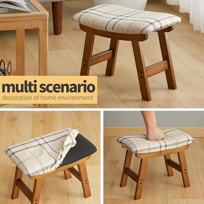 Foot Stool Ottoman Foot Rest Under Desk, Small Stool - Image 7