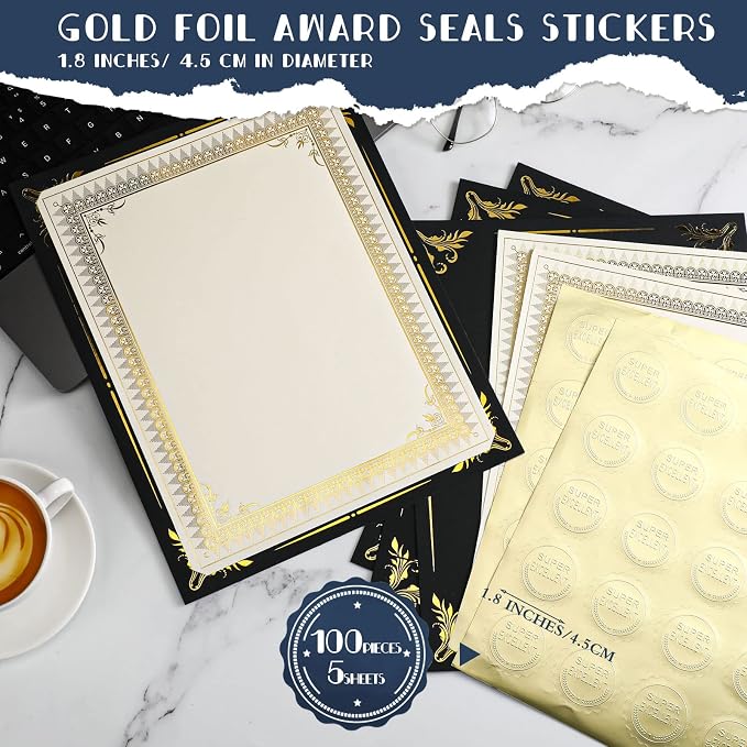 Fainne 100 Sets Certificate Paper Kit Single Sided Awards Holder - Image 5