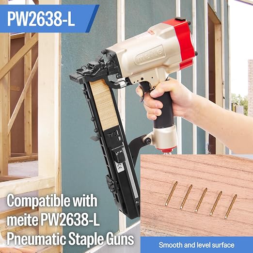 meite 16 Gauge 1-Inch Wide Crown Staples 1'' Leg, Galvanized P-Type Heavy Duty - Image 6