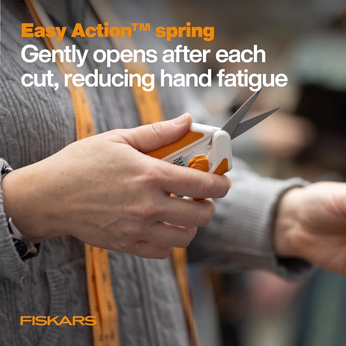 Fiskars Micro-Tip Spring Assisted Scissors, Precision Cutting Stainless Steel - Image 4