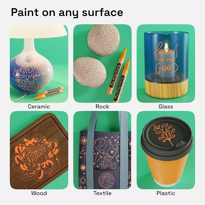 ARTISTRO 2 Orange Acrylic Paint Markers - Image 2