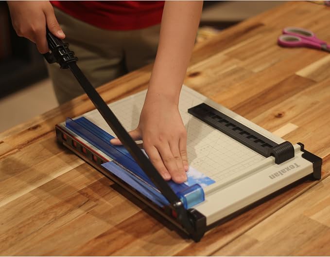 TEXALAN Paper Cutter Letter Size Paper Trimmer 12” Cut Length 12 Sheet Capacity - Image 4