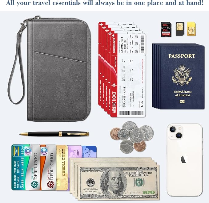 Fintie Family Passport Holder Wallet, RFID Blocking Travel Document Organizer - Image 5