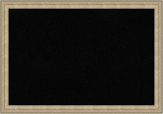 Amanti Art Black Cork Board for Wall, 18x26 Vision Board with Champagne Frame, Medium Corkboard Office Decor for Home Organization, Traditional Corkboard Pinboard to display items for home-DeskLoop Office