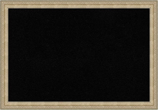 Amanti Art Black Cork Board for Wall, 18x26 Vision Board with Champagne Frame, Medium Corkboard Office Decor for Home Organization, Traditional Corkboard Pinboard to display items for home-DeskLoop Office