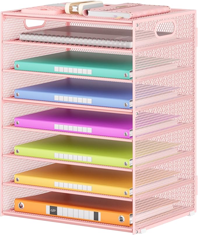 Lavatino 8-Tier Letter Tray Desk Paper Organizer, Mesh File Sorter Tray by Lavatino
