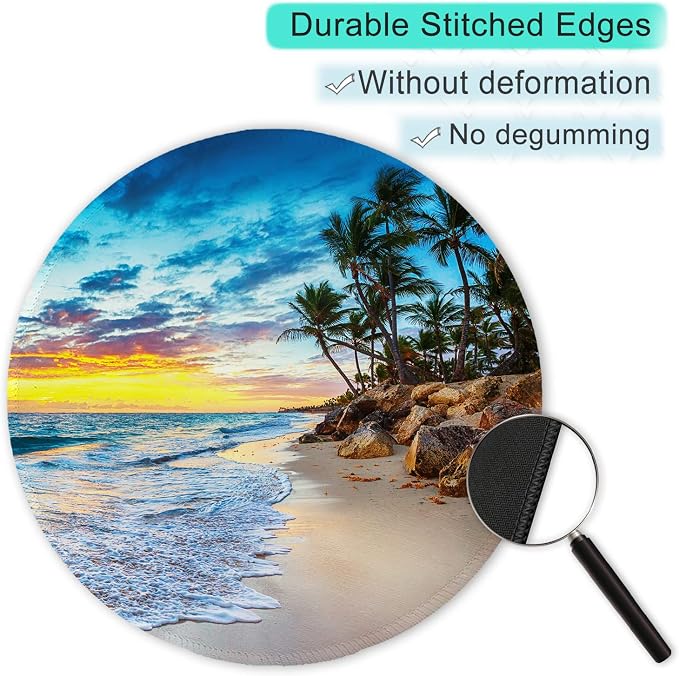 ITNRSIIET Round Mouse Pad with Stitched Edge Premium-Textured Waterproof - Image 5