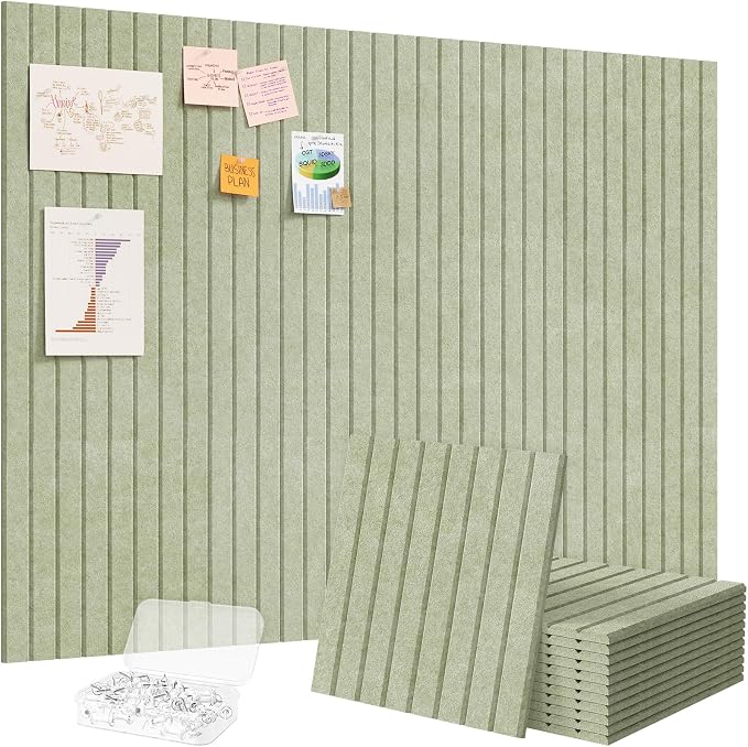 Lifewit Felt Slatted Bulletin Board, 12 Pack Self-Adhesive Panel, Cork Board by Lifewit