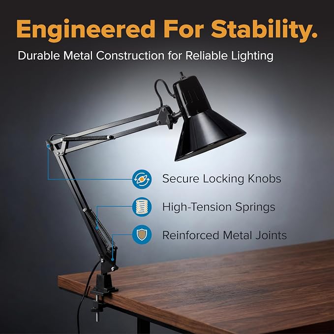 Bostitch Office VLF100 LED Swing Arm Desk Lamp - Image 3