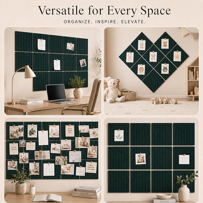 Stripe Felt Bulletin Board Tiles, Cork Board Alternative 48 x 36 in | 0.35 in - Image 6