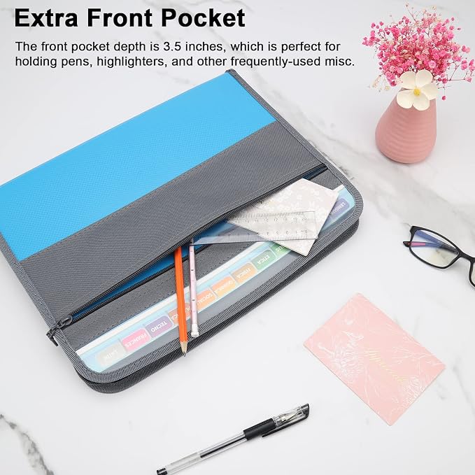 NAFY Expanding File Folders, 13 Pockets, A4 Letter Size, Portable Accordion - Image 4