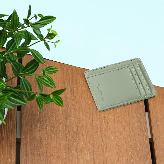Travelambo Slim Wallet Front Pocket Minimalist Leather RFID Blocking Medium Size - Image 3