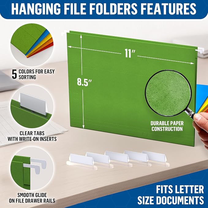 30 Pack Hanging File Folders Letter Size - Image 2
